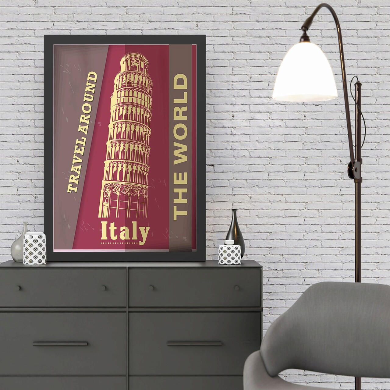 Tablou decorativ, Italy 2 (40 x 55), Polistiren, Multicolor - imagine 3